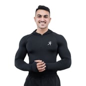2 - Athflex Men's Performance Assassin Compression Hoodie,  Black  XXL 