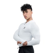 3 - Athflex Men's Performance Assassin Compression Hoodie,  White  Large 
