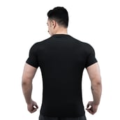 5 - Athflex Men's Slim Fit Round Neck Ribbed T-Shirt,  Small  Black 