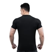 5 - Athflex Men's Slim Fit Round Neck Ribbed T-Shirt,  XXL  Black 