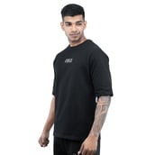 5 - Athflex Men's Relaxed Fit Dark Flex Oversized T-Shirt,  XL  Black 