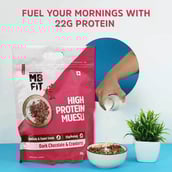 6 - MuscleBlaze High Protein Muesli OP,  4.4 lb  Dark Chocolate & Cranberry 