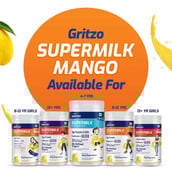 9 - Supermilk Gritzo Protein & Nutrition Drink Mix 8-12 Yrs, 400 g Mango Delight