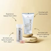 3 - Glutone 1000 Setria Glutathione Effervescent 15 Tablets & Dermawhite Face Wash Combo,  for Skin Brightening  100 ml 