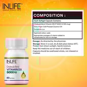 4 - INLIFE Vitamin D3 5000 IU,  60 softgels  Unflavoured 