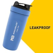 8 - MuscleBlaze Stainless Steel Shaker,  Blizzard Blue  750 ml