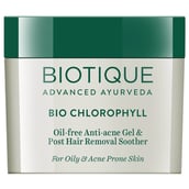 1 - Biotique Bio Chlorophyll,  50 g  Oil Free Anti Acne Gel & Post Hair Removal Soother 