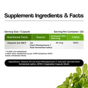 Health Veda Organics Vitamin K2 MK-7, Unflavoured 120 capsules