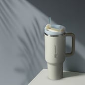 7 - MuscleBlaze Stainless Steel Insulated Tumbler,  Stallion White  1.2 L