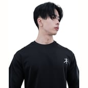 5 - Athflex Relaxed Fit Round Neck Unchained Oversize T-Shirt,  Large  Black 