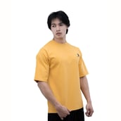 4 - Athflex Relaxed Fit Round Neck Unchained Oversize T-Shirt,  Large  Yellow 