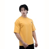 4 - Athflex Relaxed Fit Round Neck Unchained Oversize T-Shirt,  XL  Yellow 