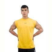 1 - Athflex Men's Sleeveless Elevate Boxy Tank,  Small  Yellow 