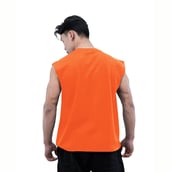 2 - Athflex Men's Sleeveless Elevate Boxy Tank,  Small  Orange 