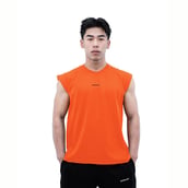 6 - Athflex Men's Sleeveless Elevate Boxy Tank,  Small  Orange 