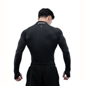 3 - Athflex Men's Compression Fit Hustle Highneck Pullover,  Black  Medium 
