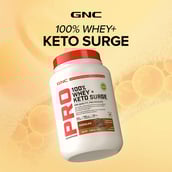 2 - GNC Pro Performance 100% Whey + Keto Surge,  1 lb  Chocolate 