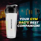 3 - Healthfarm Fitness Plastic Leakproof Shaker for Protein Shake, Black/Clear 600 ml