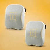 betterhood Ergonomic Memory Foam Neck Support Cushion, Headrest for Car Grey (Pack of 2)