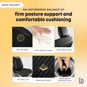 3 - betterhood Car Backrest & Seat Cushion Combo,  Black  for Lumbar Support 