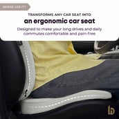 4 - betterhood Car Backrest & Seat Cushion Combo,  Grey  for Lumbar Support 