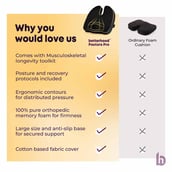 7 - betterhood Coccyx Seat Cushion,  Black  for Chair 