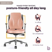 4 - betterhood Coccyx Back Support & Seat Cushion Combo,  Peach  for Chair 