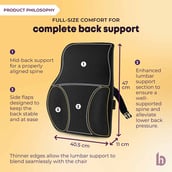5 - betterhood Back Support Cushion,  Black  for Chair 