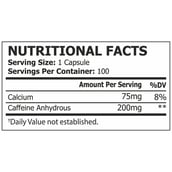 3 - Pole Nutrition Caffeine 200mg,  100 capsules  Unflavoured 
