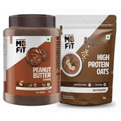 MuscleBlaze Chocolate Peanut Butter Creamy & High Protein Oats 1kg Dark Chocolate Combo
