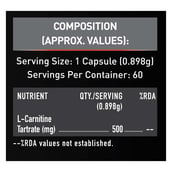 6 - MuscleBlaze L-Carnitine L-Tartrate,  60 capsules  Unflavoured 