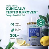 7 - Neuherbs Omega 3 Deep Sea Fish Oil for Heart, Brain & Bone Lemon Flavour,  30 softgels 