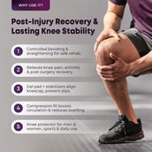 3 - betterhood 4-Strap Knee Brace with Stabilizers,  Grey  Free Size 