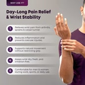 3 - betterhood Wrist Support Brace with ZeroBulk Max Stability Design,  Grey (Pack of 2)  Universal 