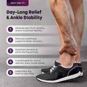 3 - betterhood Ankle Support Brace with ZeroBulk Max Stability Design,  Black & Grey  Large 