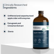 5 - Miduty Apple Cider Vinegar+ with Fenugreek & Cinnamon,  500 ml  Stevia 