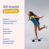 4 - Gritzo SuperMilk Height+ Unsweetened 10-12y Girls Personalized Protein and Nutrition Drink Mix,  400 g  Creamy Pink Vanilla