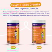 3 - Supermilk Gritzo Height+ for Boy 7-12 Yrs Personalized Protein & Nutrition Drink Mix,  400 g  Double Chocolate