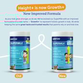 3 - Supermilk Gritzo Height+ for Boy/Girl 2-6 Yrs Personalized Protein & Nutrition Drink Mix,  400 g  Double Chocolate