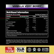 One Science 100% Premium Whey Protein, 5 lb Vanilla Very Berry - with Free 150g Creatine