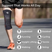 4 - Nivia Knitted Knee Support for Men,  Black/Red  Large 