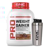 1 - GNC Pro Performance Weight Gainer, 6.6 lb Double Chocolate with Steel Shaker 750ml