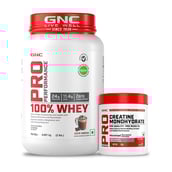 1 - GNC Pro Performance 100% Whey Protein,  2 lb  Cafe Mocha with Creatine Monohydrate 0.22 lb Combo 