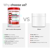 6 - GNC Pro Performance Pure Micronized Creatine Monohydrate, Cranberry with Steel Shaker 750ml 0.88 lb