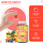8 - Naturyz Turmeric + Ginger & Piperine Mix Fruit,  30 gummies 