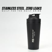 2 - MuscleBlaze Stainless Steel Shaker,  Stealth Black  700 ml 