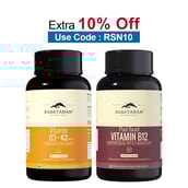 Rasayanam Vitamin D3 K2 (MK-7) 120 Tablets & Plant Based Vitamin B12 Combo,  60 capsules  Unflavoured 