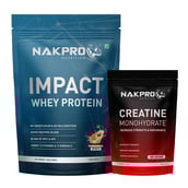 1 - Nakpro Impact Whey Protein 2.2 lb & Creatine Monohydrate 0.22 lb Combo,  2 Piece(s)/Pack  Coffee & Unflavoured 