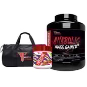 1 - Muscle Performance Anabolic Mass Gainer with Creatine Monohydrate 0.66 lbs & Gym Bag Combo, 5.5 lb Irish Chocolate