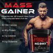 5 - Muscle Performance Anabolic Mass Gainer with Creatine Monohydrate 0.66 lbs & Steel Shaker Combo,  11 lb  Creamy Vanilla 